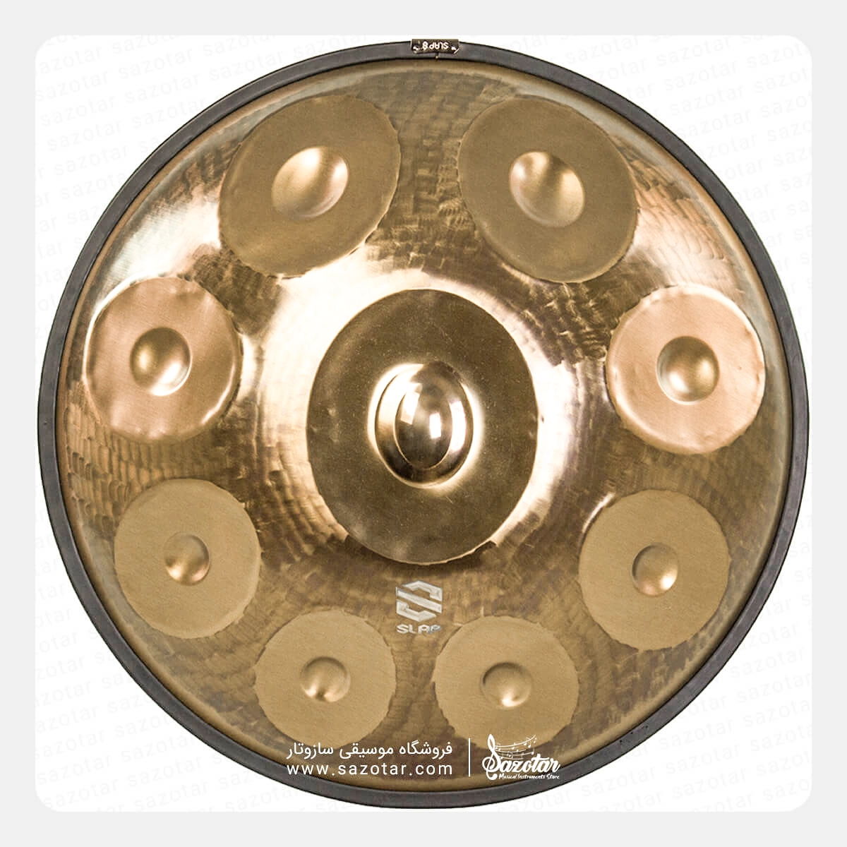 SLAP H Model Golden 9 Note Dm Handpan (1) هنگدرام اسلپ استیل سری H پولیش طلایی - تصویر 1